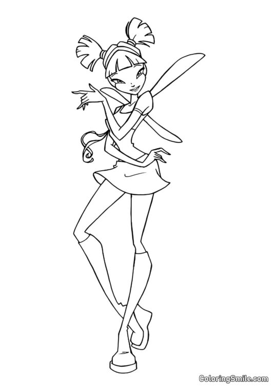 Муса перетворюється на фею - Розмальовка