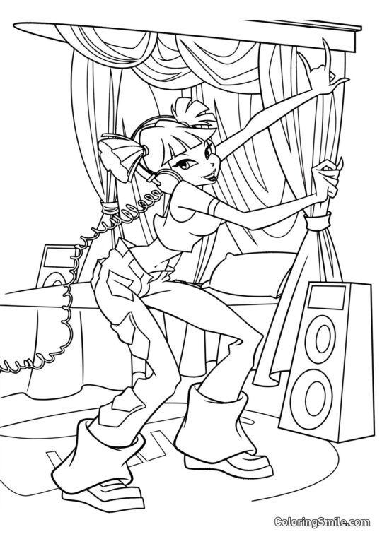 Муса розмовляє по телефону - Розмальовка