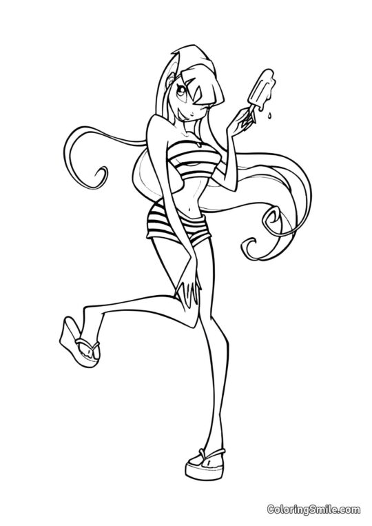 Стелла з морозивом - Розмальовка