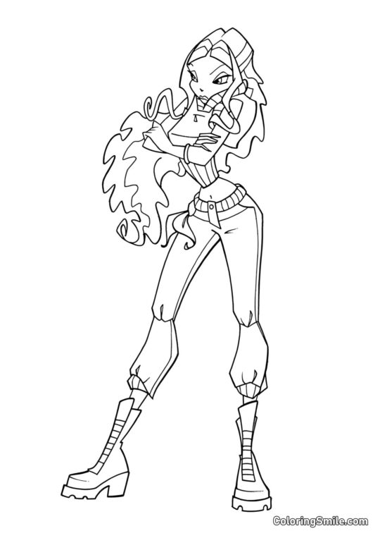 Лейла з кислим виразом - Розмальовка