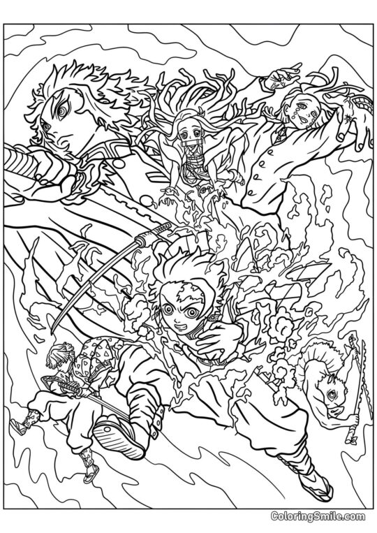 Вбивця демонів Кімецу но Яйба - Розмальовка