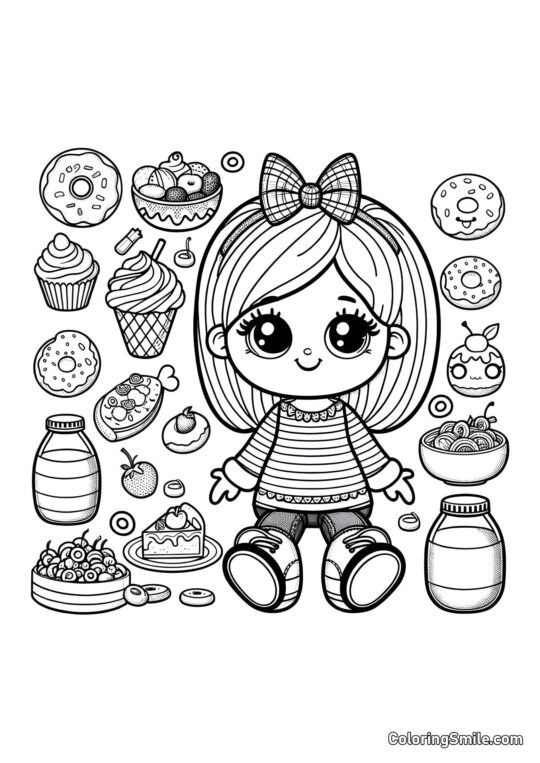Лялька з ласощами Лялька з ласощами - Розмальовка