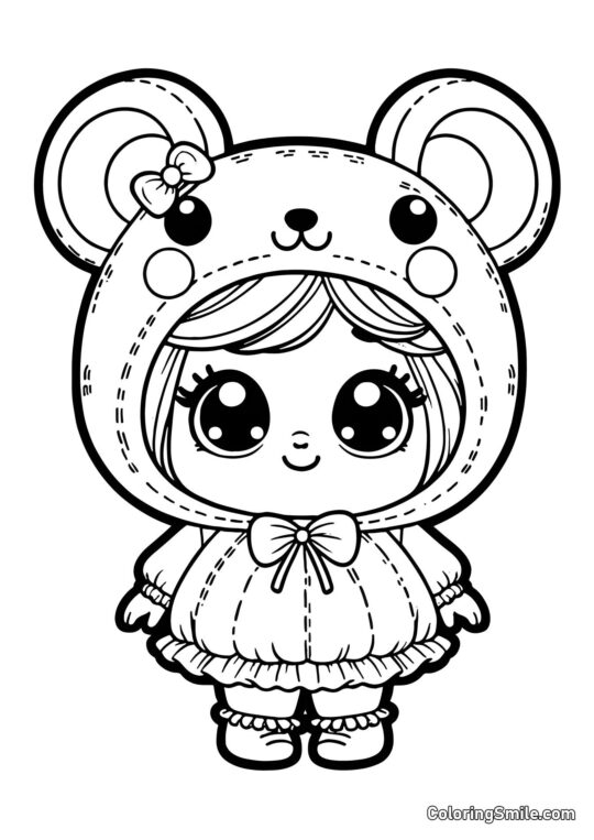 Лялька в костюмі хом’ячка Лялька в костюмі хом’ячка - Розмальовка