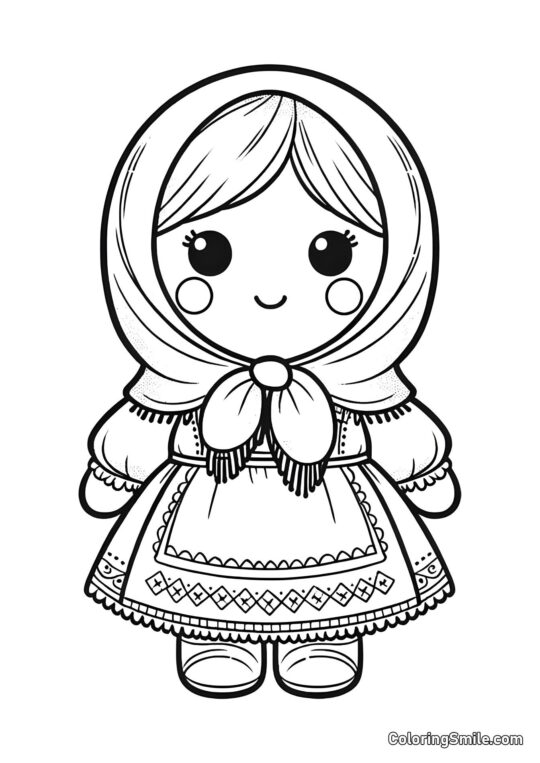 Лялька в шарфі Лялька в шарфі - Розмальовка