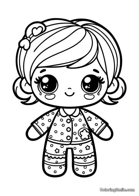 Лялька в піжамі Лялька в піжамі - Розмальовка