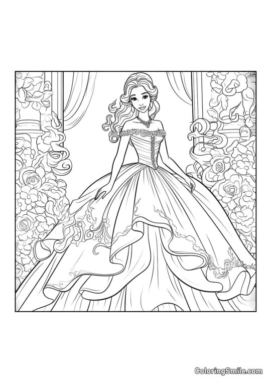 Лялька на балу Лялька на балу - Розмальовка