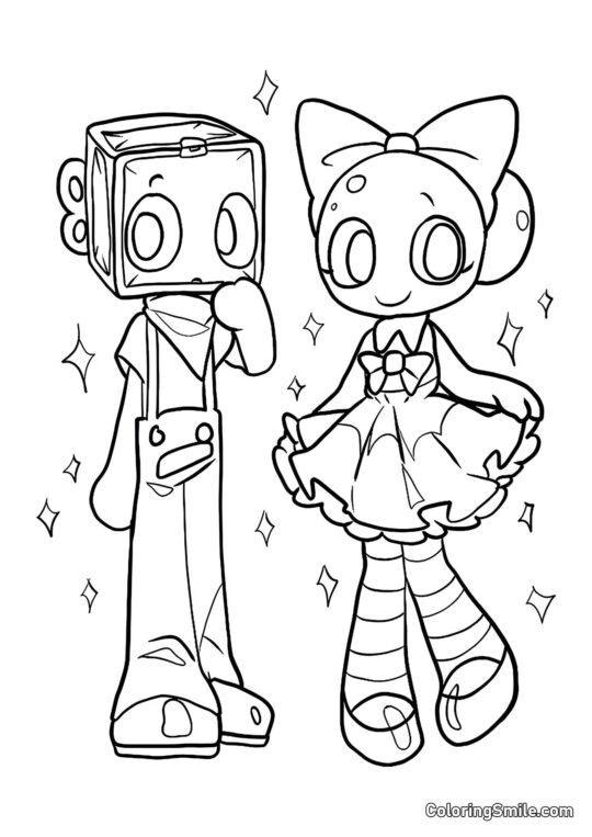 Боксен і Поппі з Дендового Світу - Розмальовка