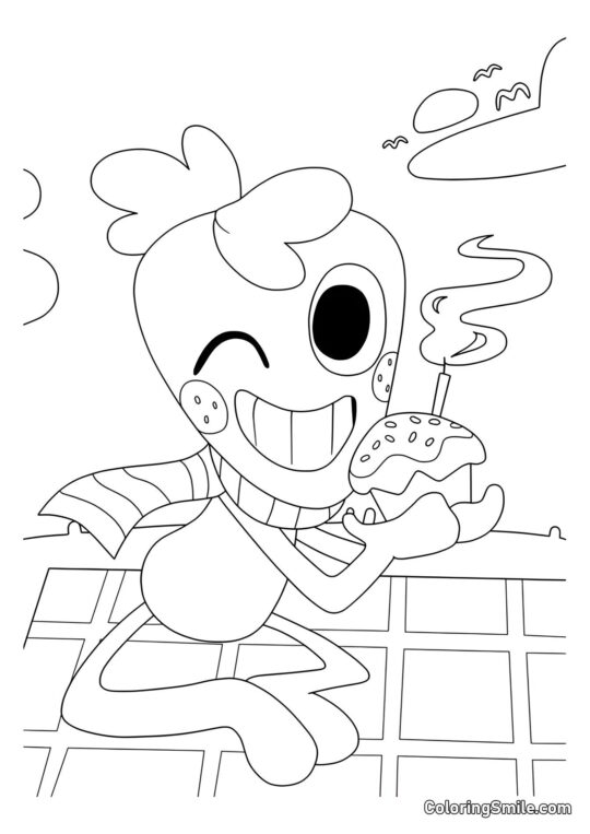 Паросток з капкейком - Розмальовка