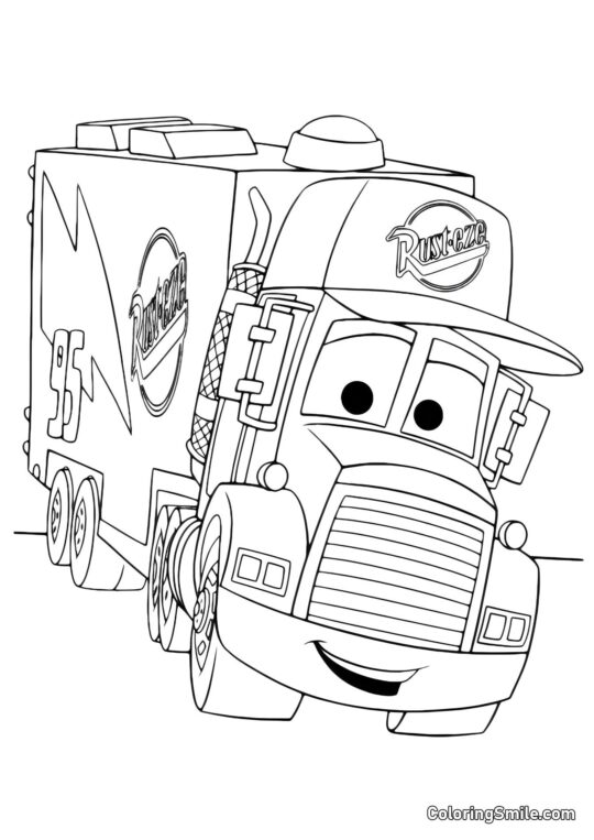 Грузовик на дорозі Грузовик на дорозі - Розмальовка