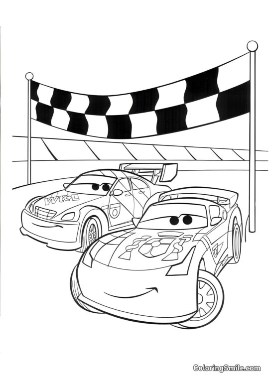 Автомобілі на фініші Автомобілі на фініші - Розмальовка
