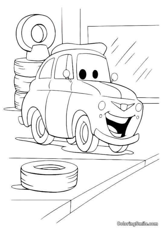 Автомобілі на шиномонтажі Автомобілі на шиномонтажі - Розмальовка