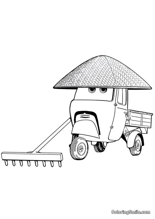 Автомобіль з граблями Автомобіль з граблями - Розмальовка