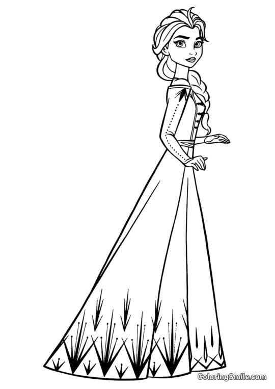 Ельза в красивій сукні Ельза в красивій сукні - Розмальовка
