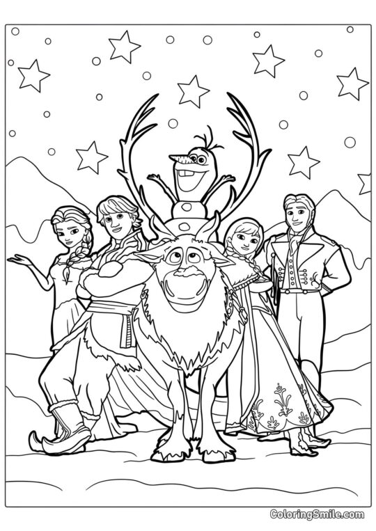 Персонажі мультфільму “Заморожене серце” Персонажі мультфільму “Заморожене серце” - Розмальовка