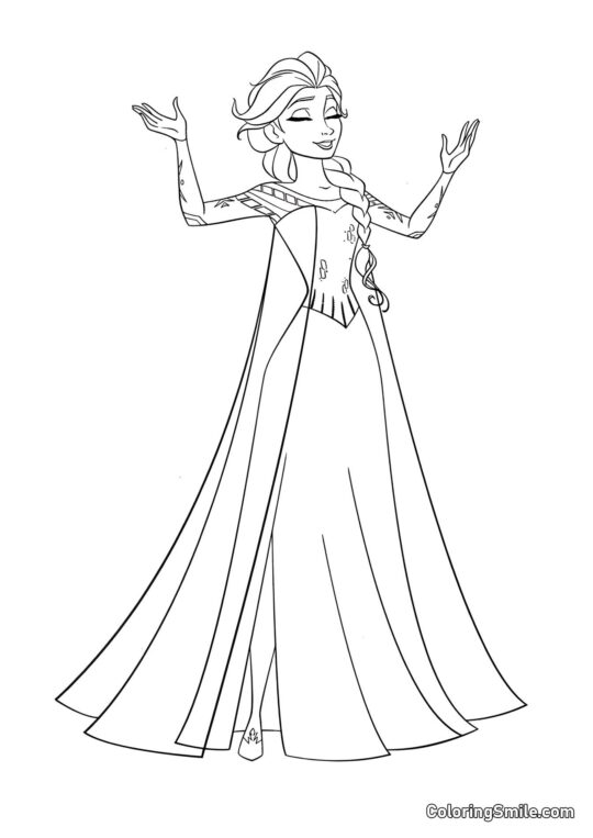 Ельза з піднятими руками Ельза з піднятими руками - Розмальовка