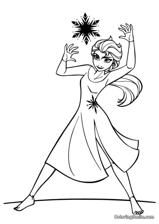 Ельза та сніжинка Ельза та сніжинка - Розмальовка