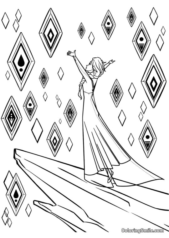 Ельза та елементальні кристали Ельза та елементальні кристали - Розмальовка