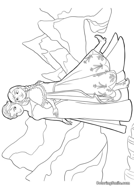 Анна та Ельза разом Анна та Ельза разом - Розмальовка