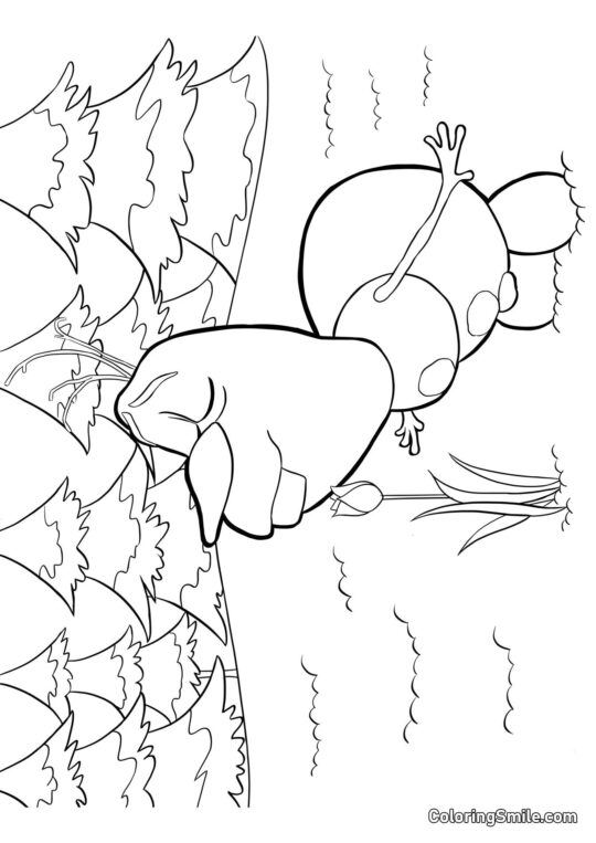 Олаф нюхає квітку Олаф нюхає квітку - Розмальовка